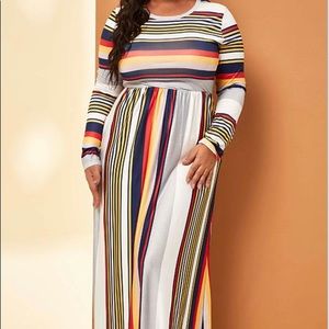 Striped long maxi dress
